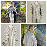 50% OFF - 100% Wool Mexican Poncho with Integrated Scarf