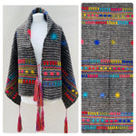 50% OFF - Hand Made 100% Mexican Wool Poncho PomCho Cape Shawl