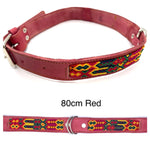 80cm Hand Made Embroidered Leather Mexican Dog Collar XL (63-73cm neck)