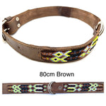 80cm Hand Made Embroidered Leather Mexican Dog Collar XL (63-73cm neck)