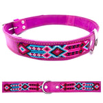 80cm Hand Made Embroidered Leather Mexican Dog Collar XL (63-73cm neck)