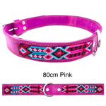 80cm Hand Made Embroidered Leather Mexican Dog Collar XL (63-73cm neck)