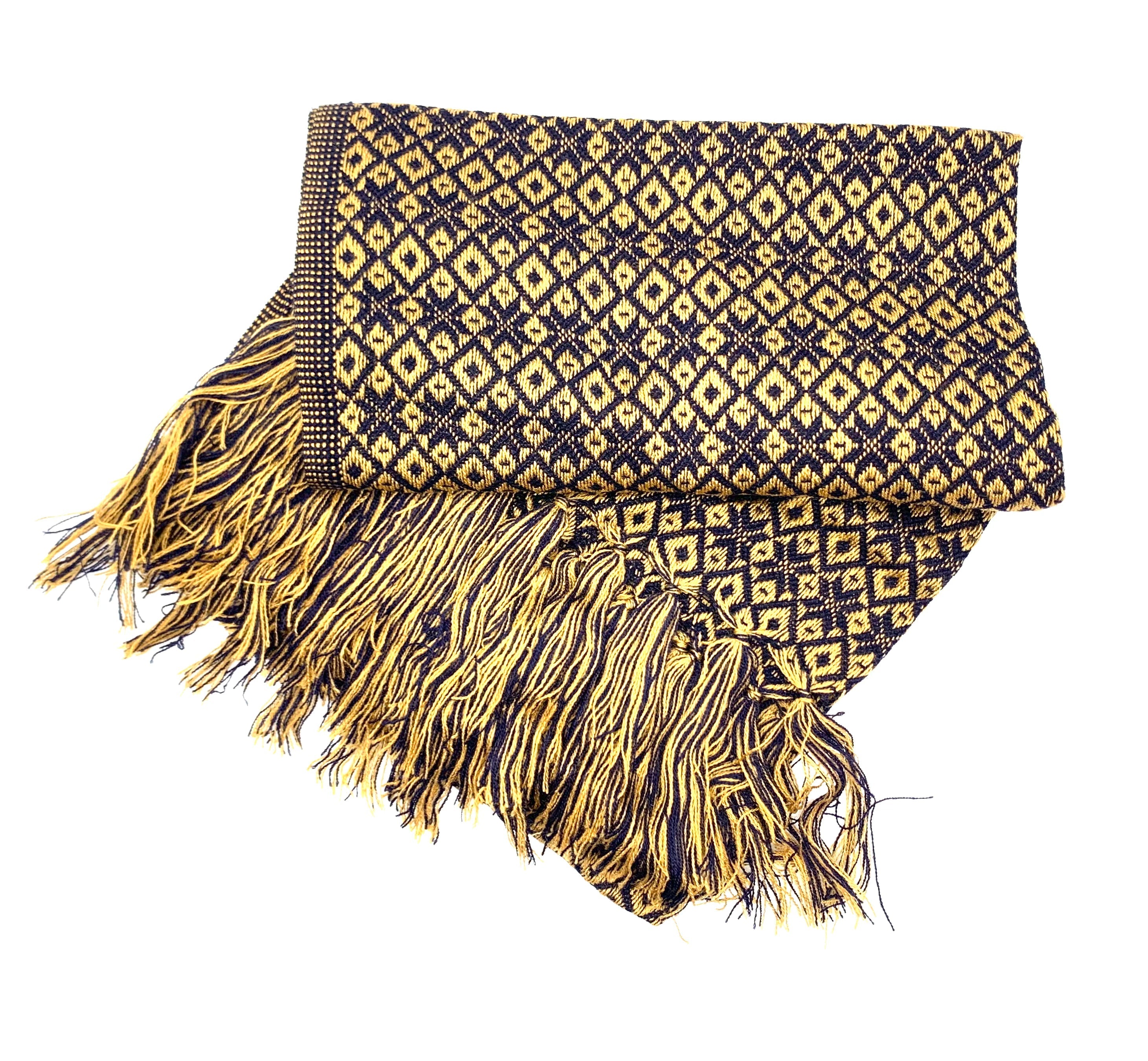 Diamond Pattern Classic Artisanal Mexican Rebozo Shawl (195cmx67cm)