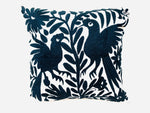 Exquisite Hand Embroidered Otomi Cushion Cover - Black (45x45cm)