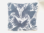 Exquisite Hand Embroidered Otomi Cushion Cover - Grey (45x45cm)