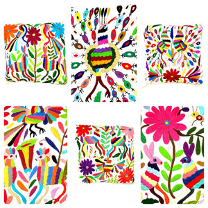 Exquisite Hand Embroidered Otomi Cushion Covers - Multicoloured (45x45cm)