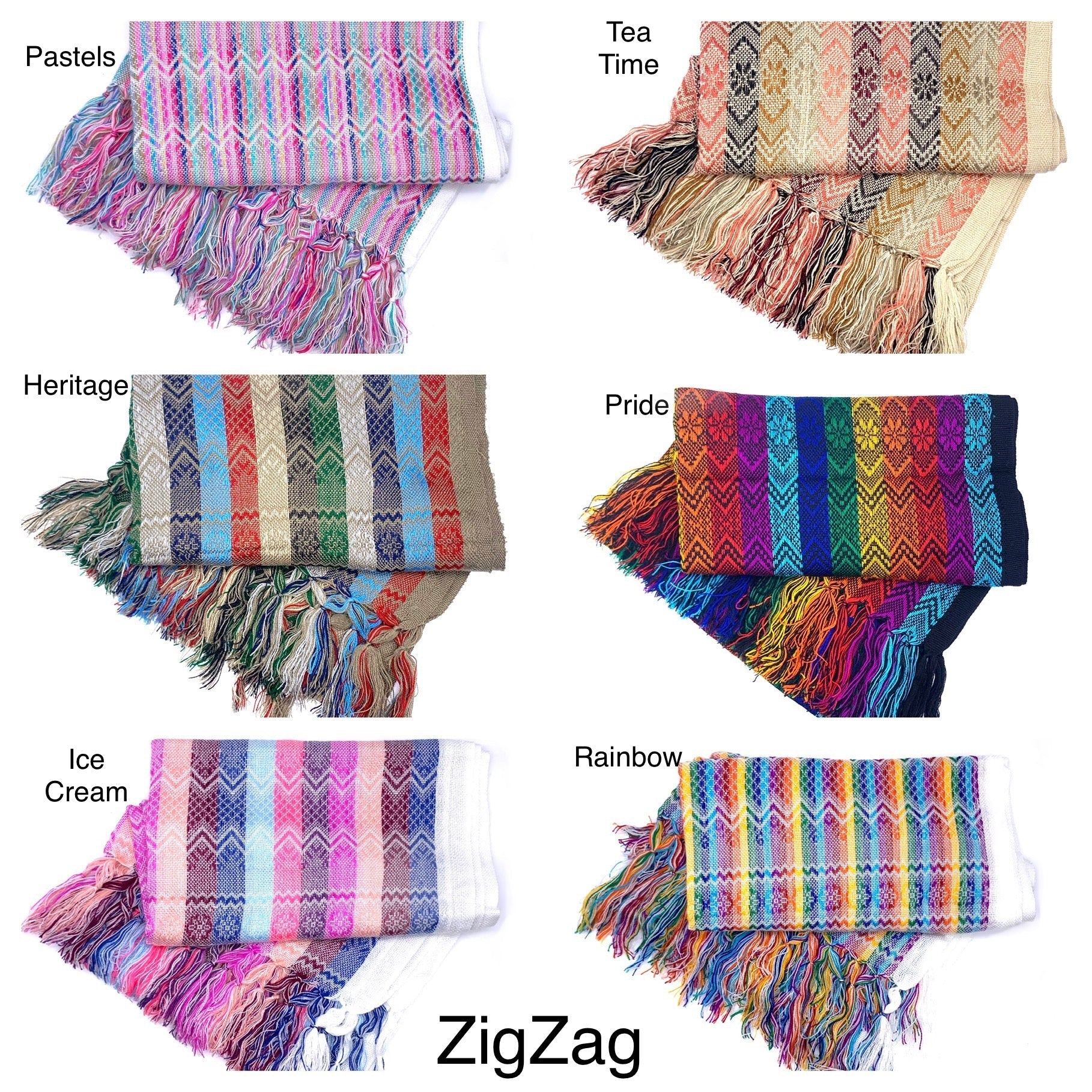 Multicolour Classic Artisanal Mexican Rebozo Shawl (195cmx67cm)