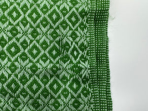 (Seconds) Diamond Pattern Classic Artisanal Mexican Rebozo Shawl (195cmx67cm) - Green