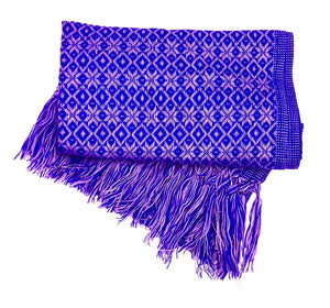 (Seconds) Diamond Pattern Classic Artisanal Mexican Rebozo Shawl (195cmx67cm) - Purple/Lilac