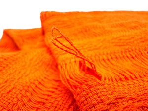 (Seconds) Loose Weave 100% Cotton Mexican Rebozo (165cm x 54cm) - Orange