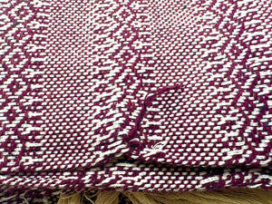 (Seconds) Premium Quality 2.1m (6ft 10in) 100% Cotton Mexican Rebozo (210cm x 65cm) - Burgundy