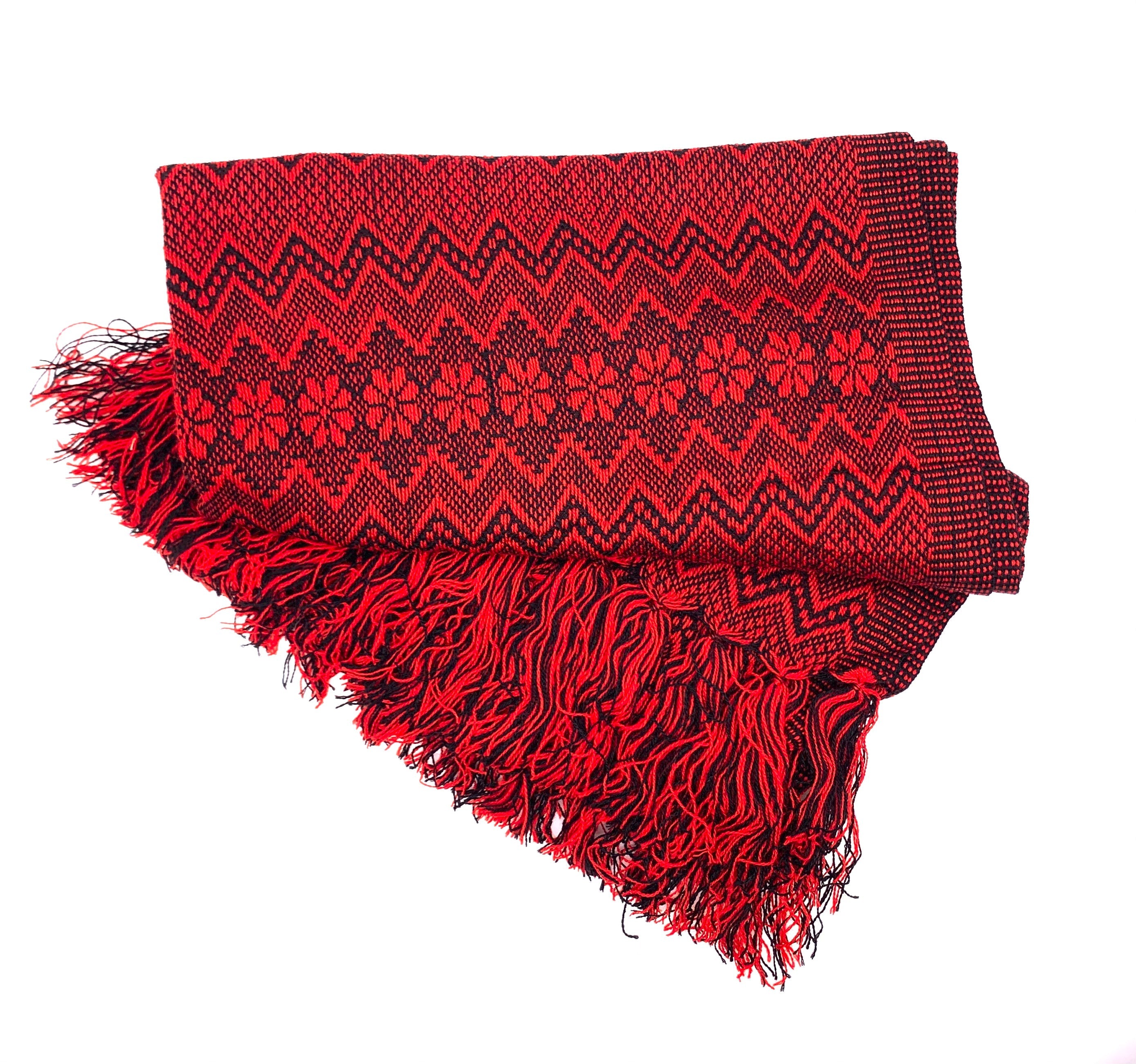 ZigZag Pattern Classic Artisanal Mexican Rebozo Shawl (195cmx67cm)